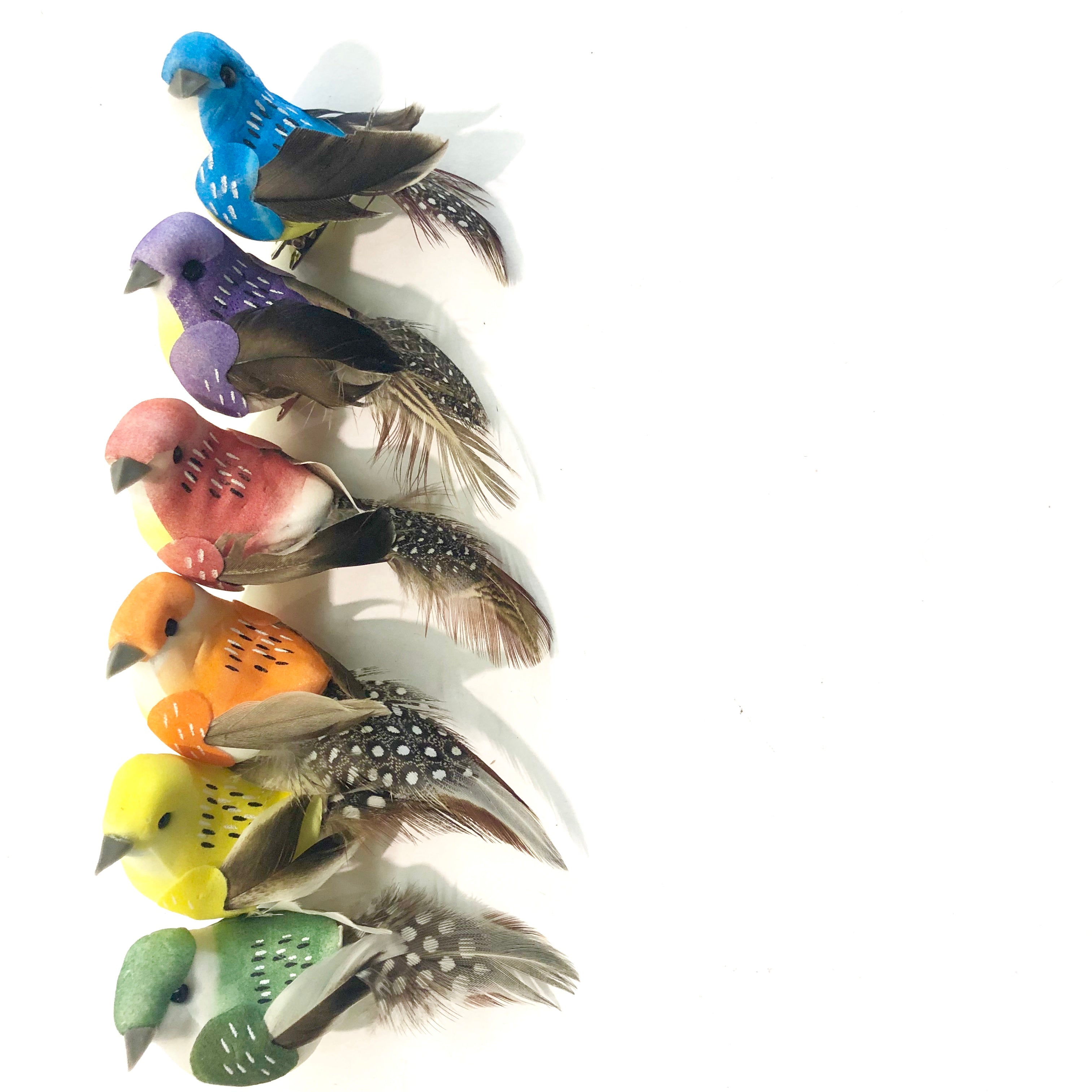 Artificial Realistic Decorative Colourful Foam Feather Birds x 6pcs (Style 4)