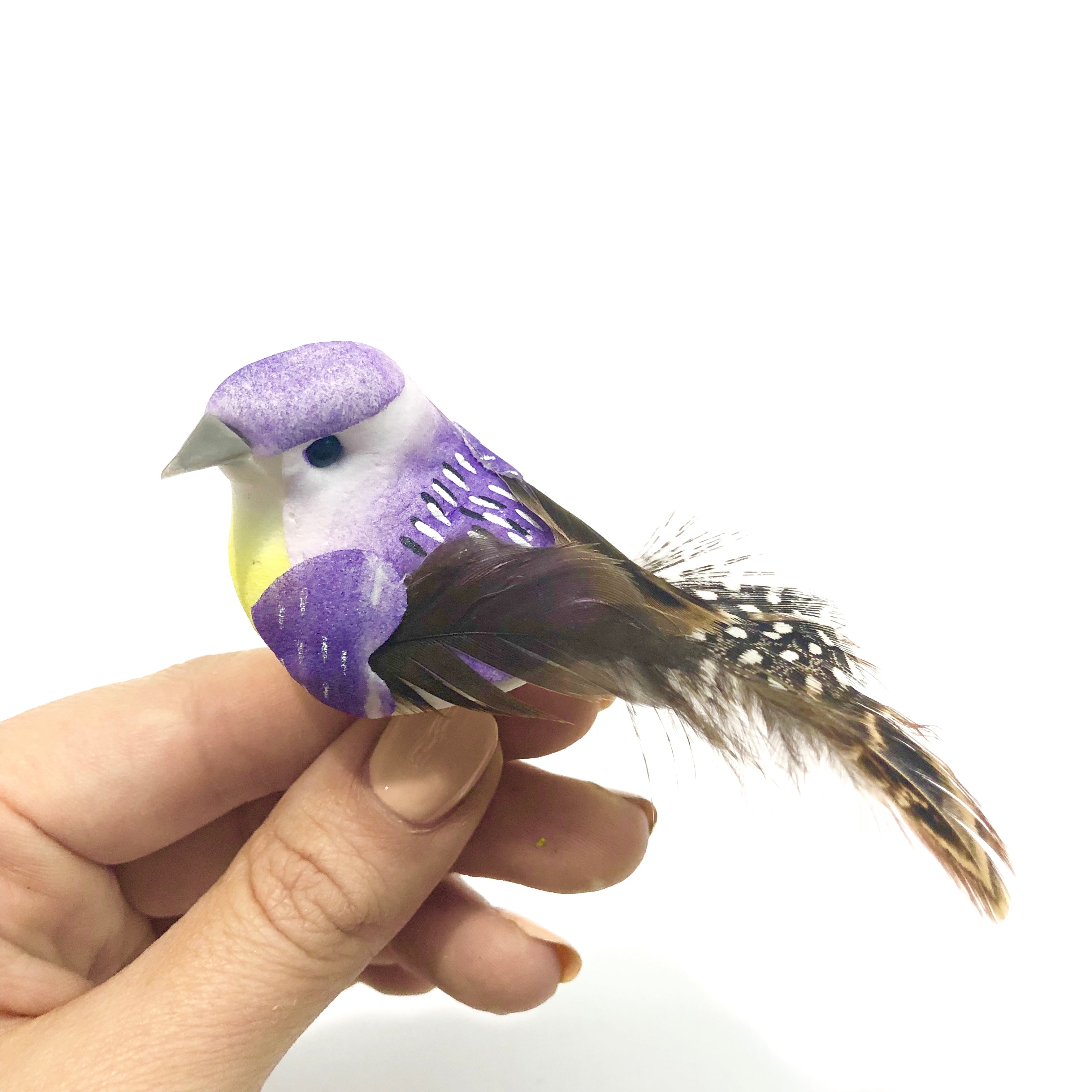 Artificial Realistic Decorative Colourful Foam Feather Birds x 6pcs (Style 4)