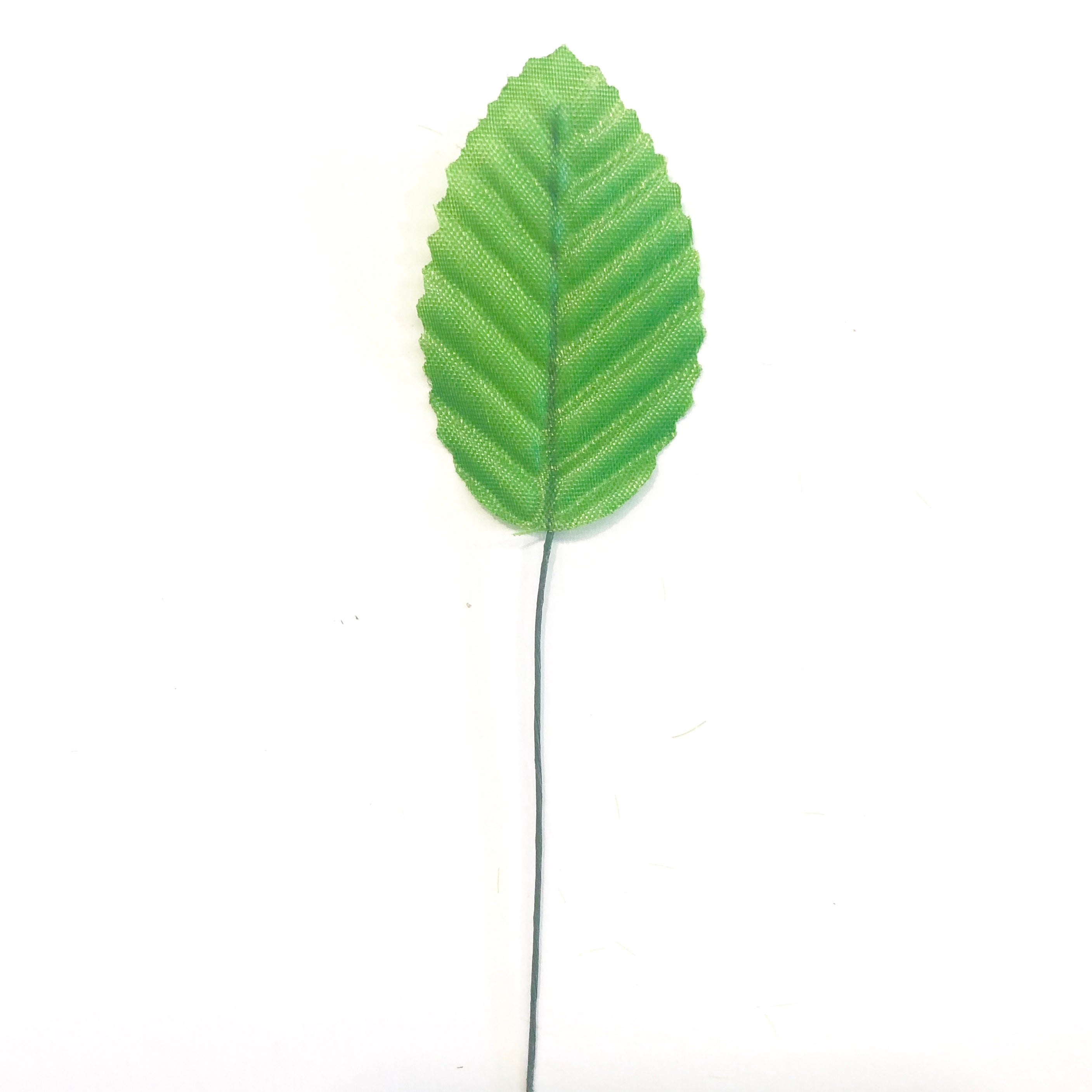 Artificial Satin Wired Leaves - Green