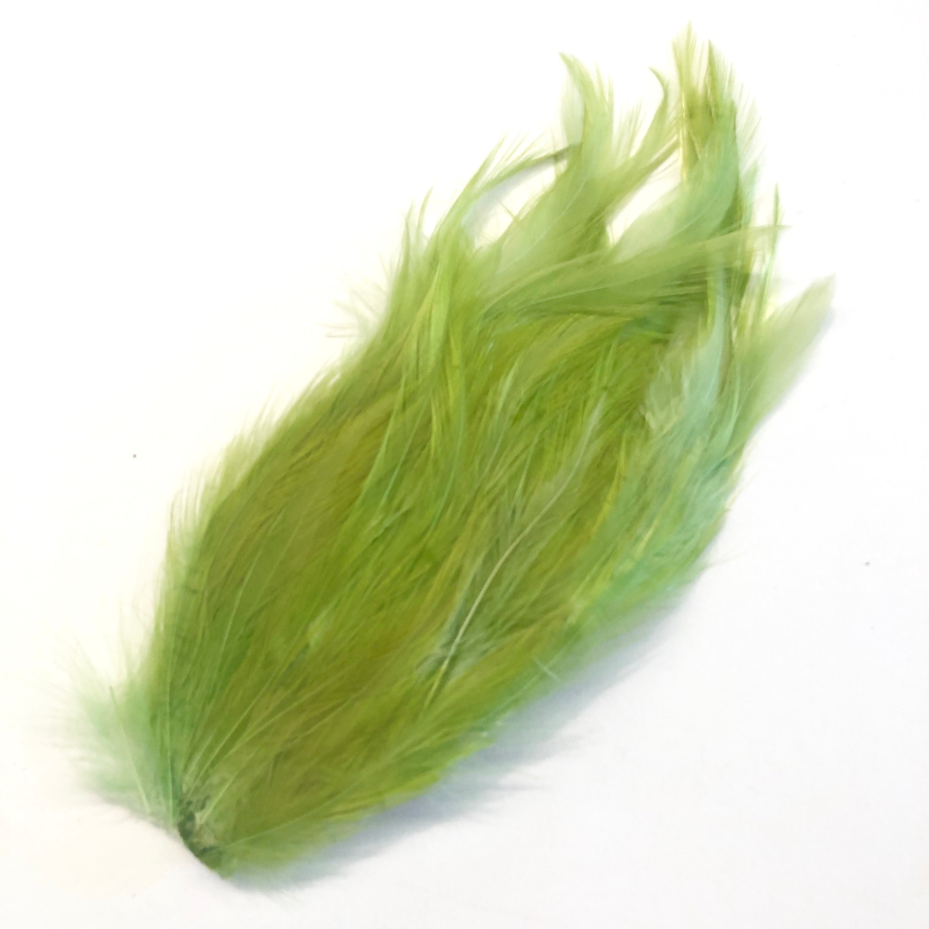 Coque Hackle Feather Pad - Olive Green