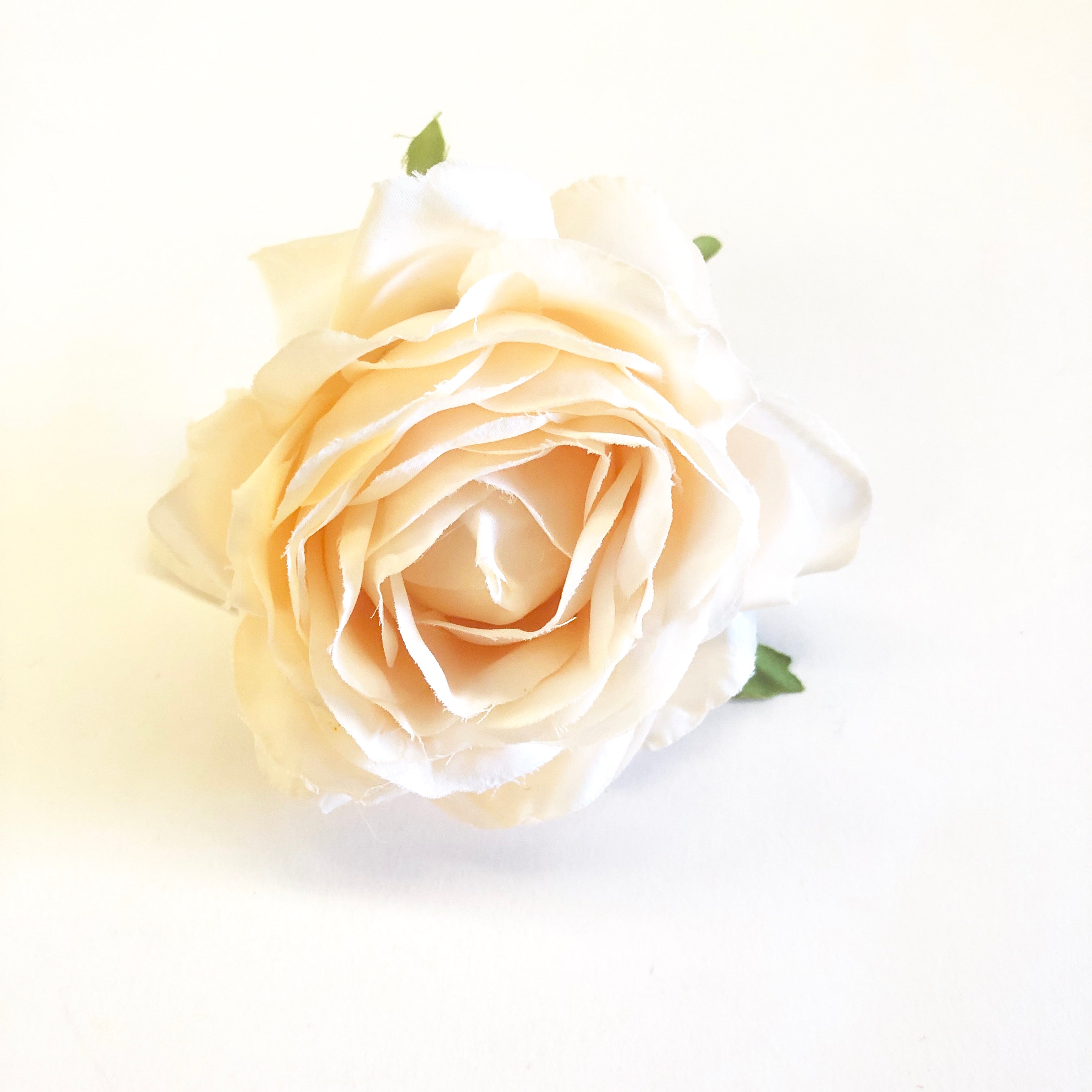 Artificial Silk Flower Head - Blush Nude Rose Style 94 - 1pc