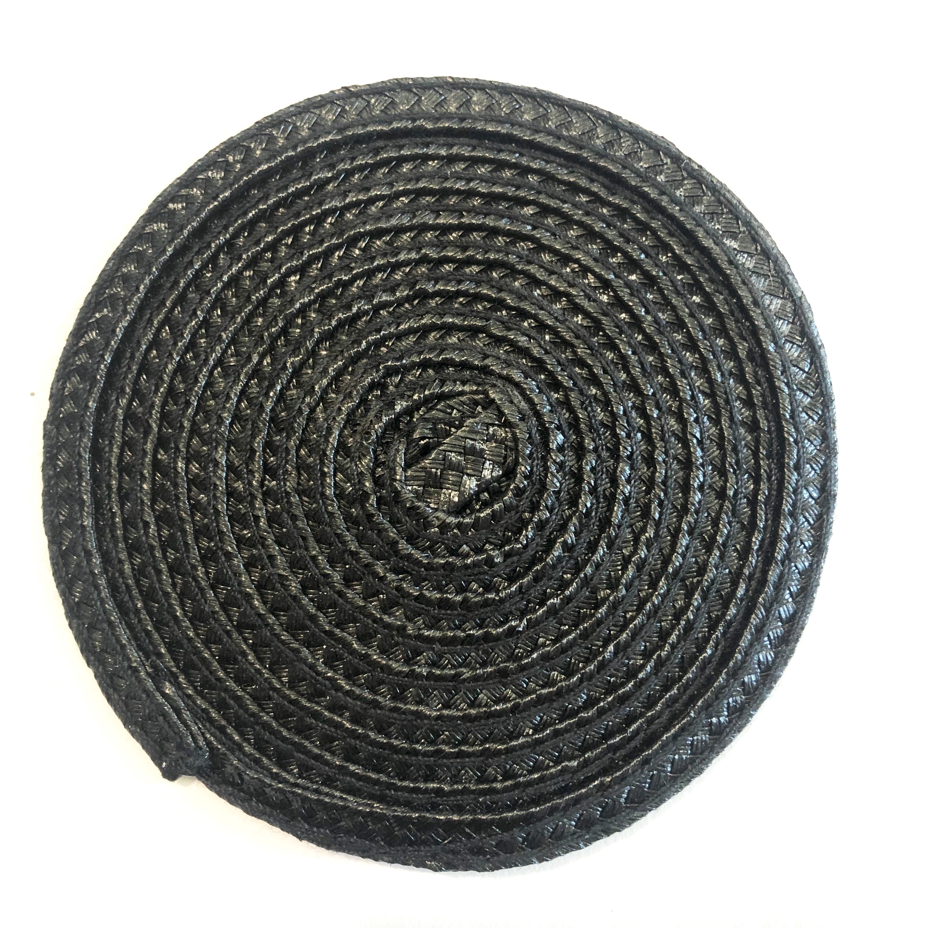 Polybraid 100mm Round Disc Millinery Fascinator Base - Black