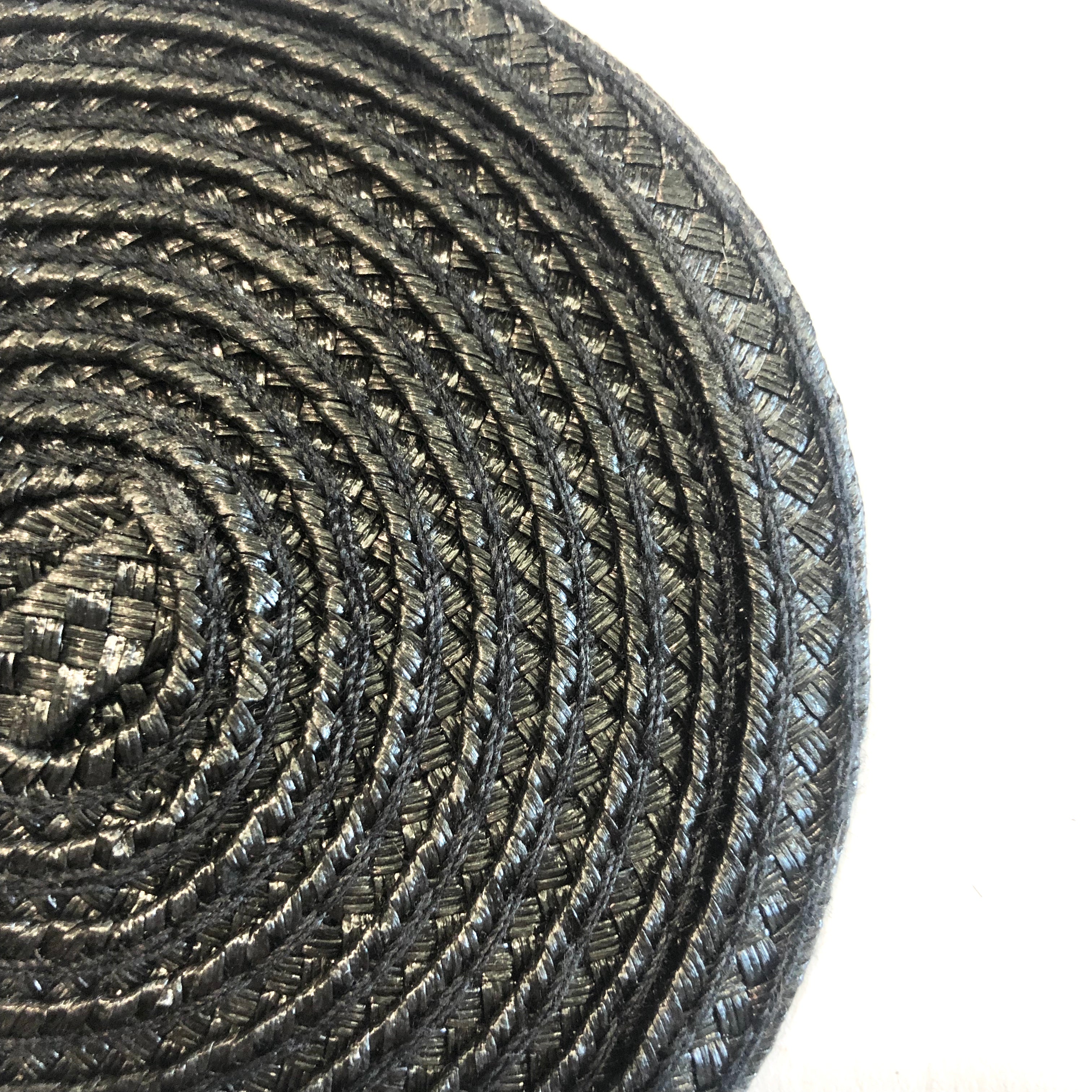 Polybraid 100mm Round Disc Millinery Fascinator Base - Black