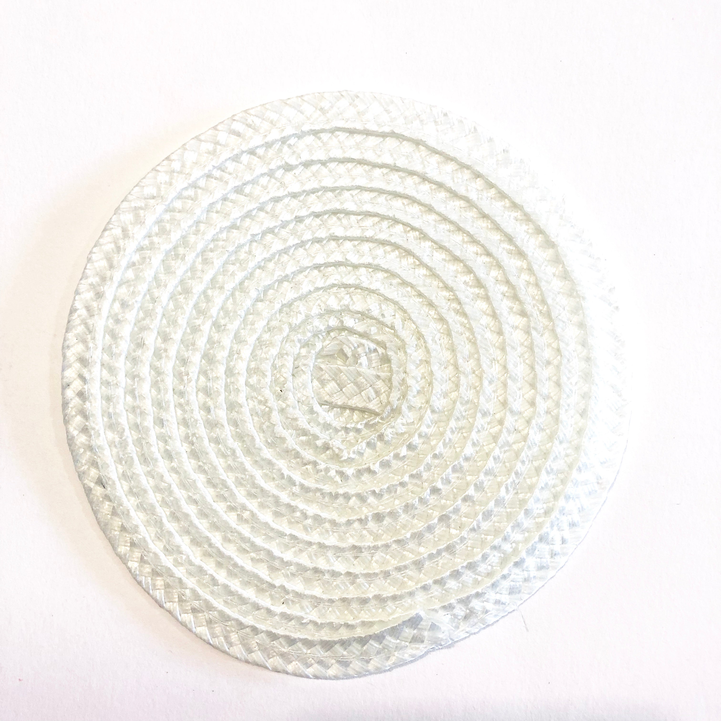 Polybraid 100mm Round Disc Millinery Fascinator Base - White