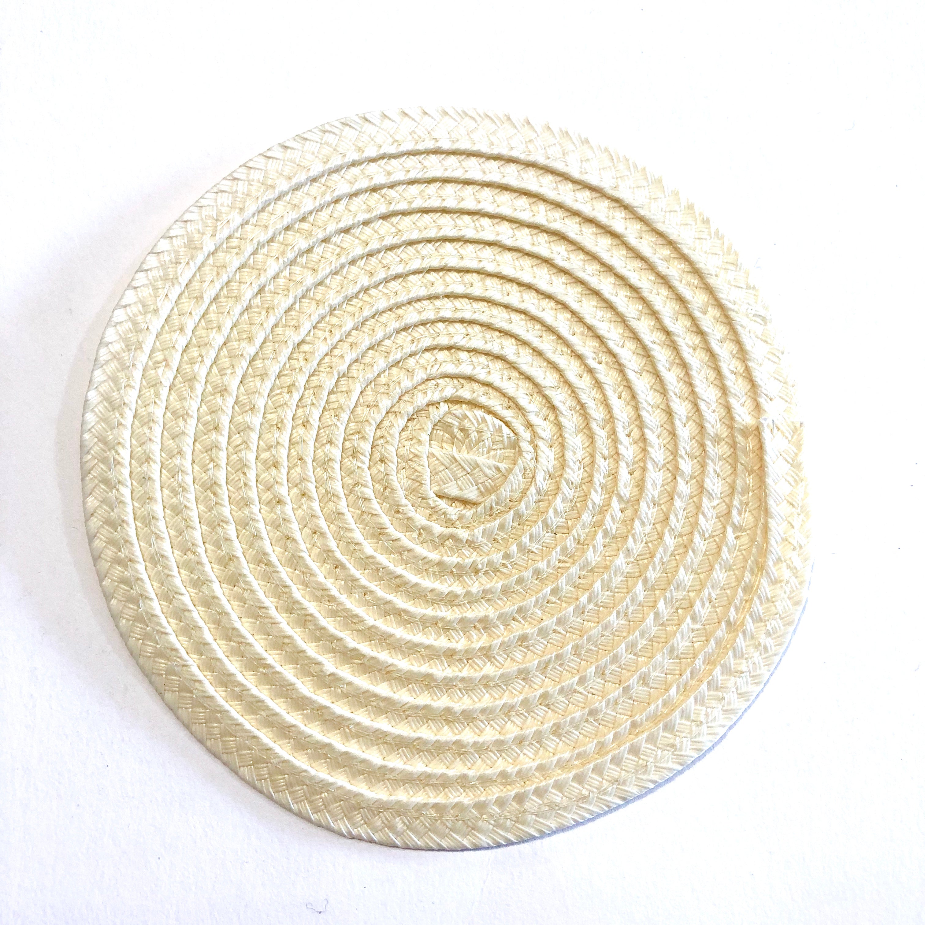 Polybraid 100mm Round Disc Millinery Fascinator Base x 10 pcs - Ivory