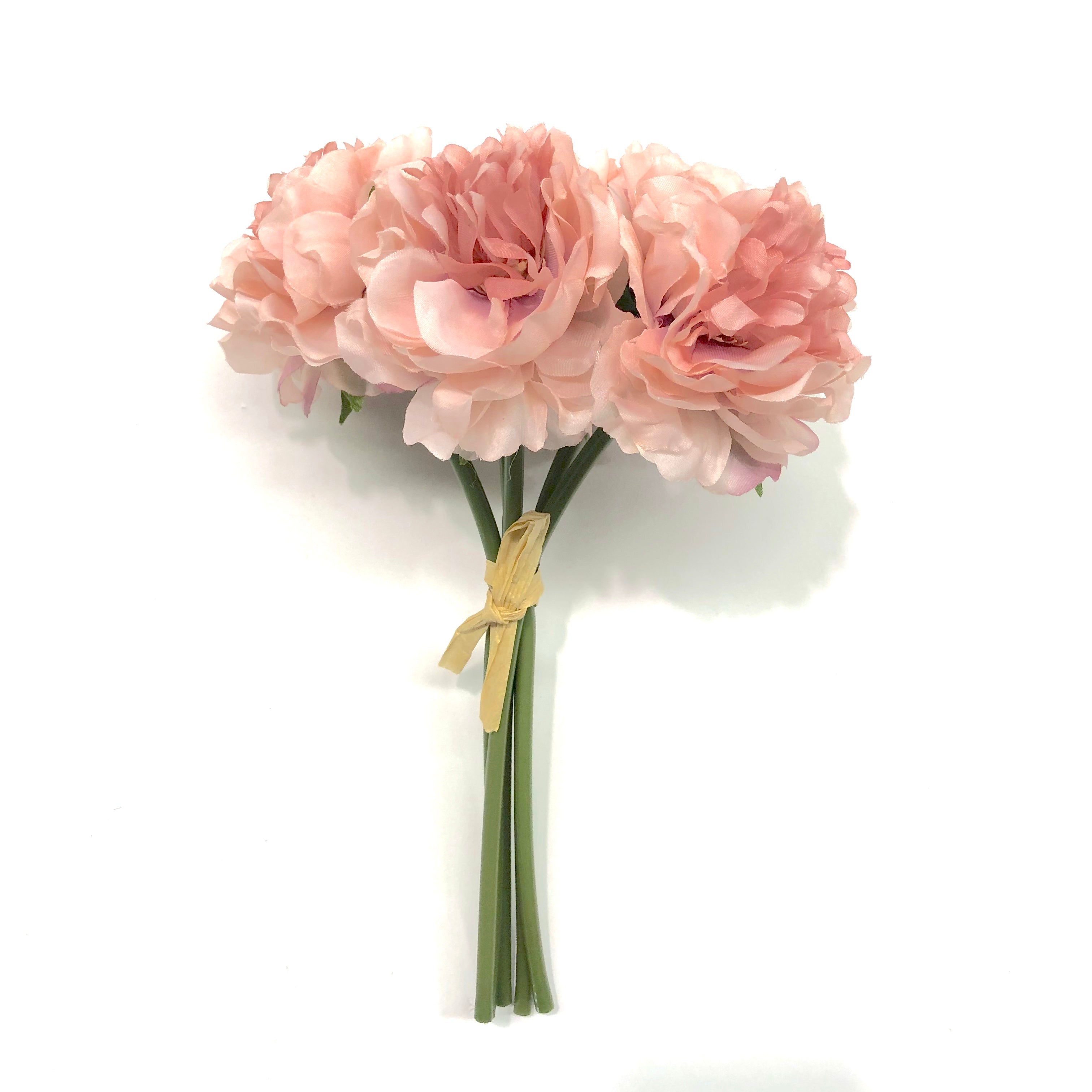 Artificial Silk Carnation Flower Bouquet Bunch - Dusty Pink