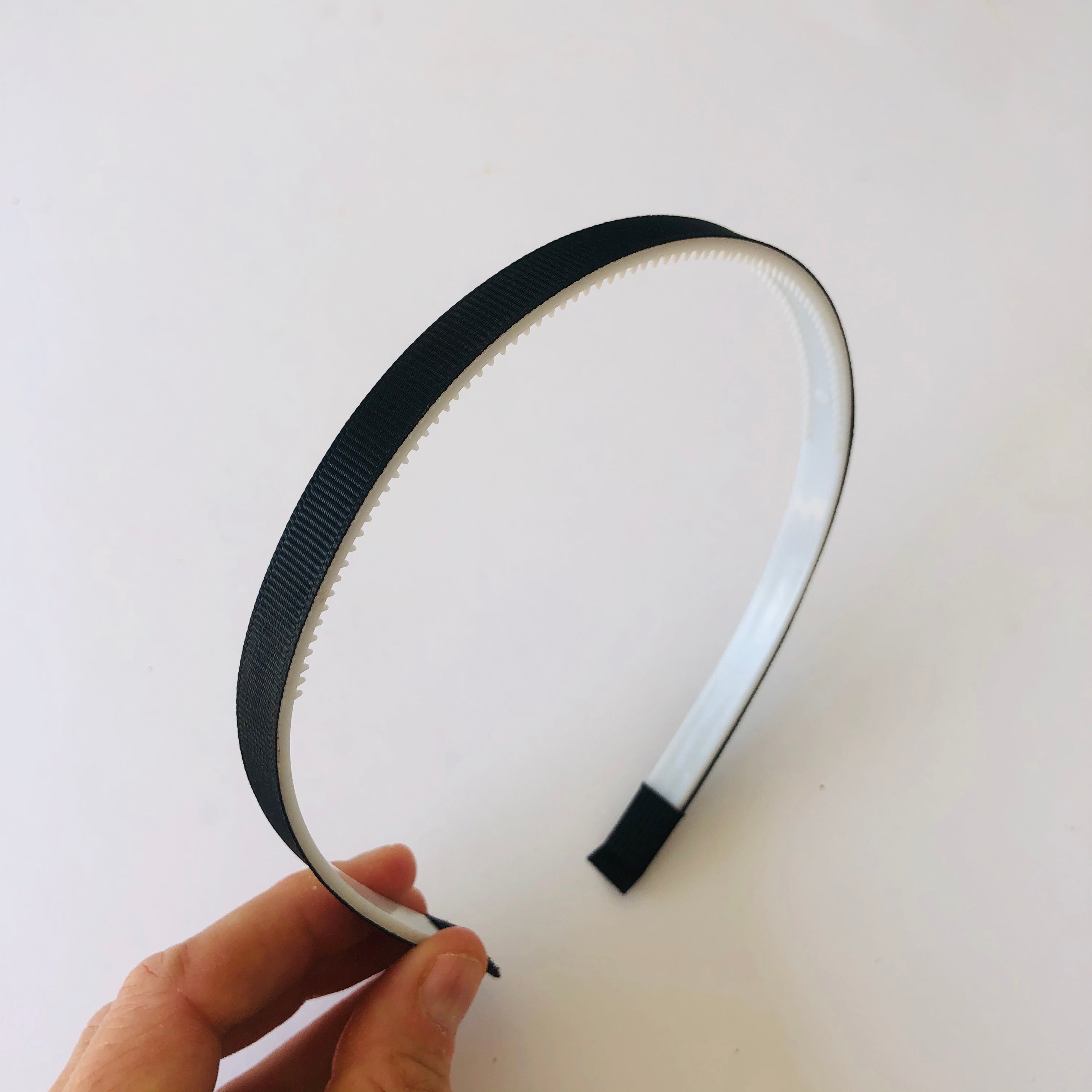 Grosgrain Covered Plastic Headband 10mm - Black