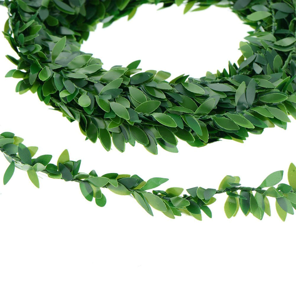 Artificial Wire Leaf Garland Greenery 7 metres - Green