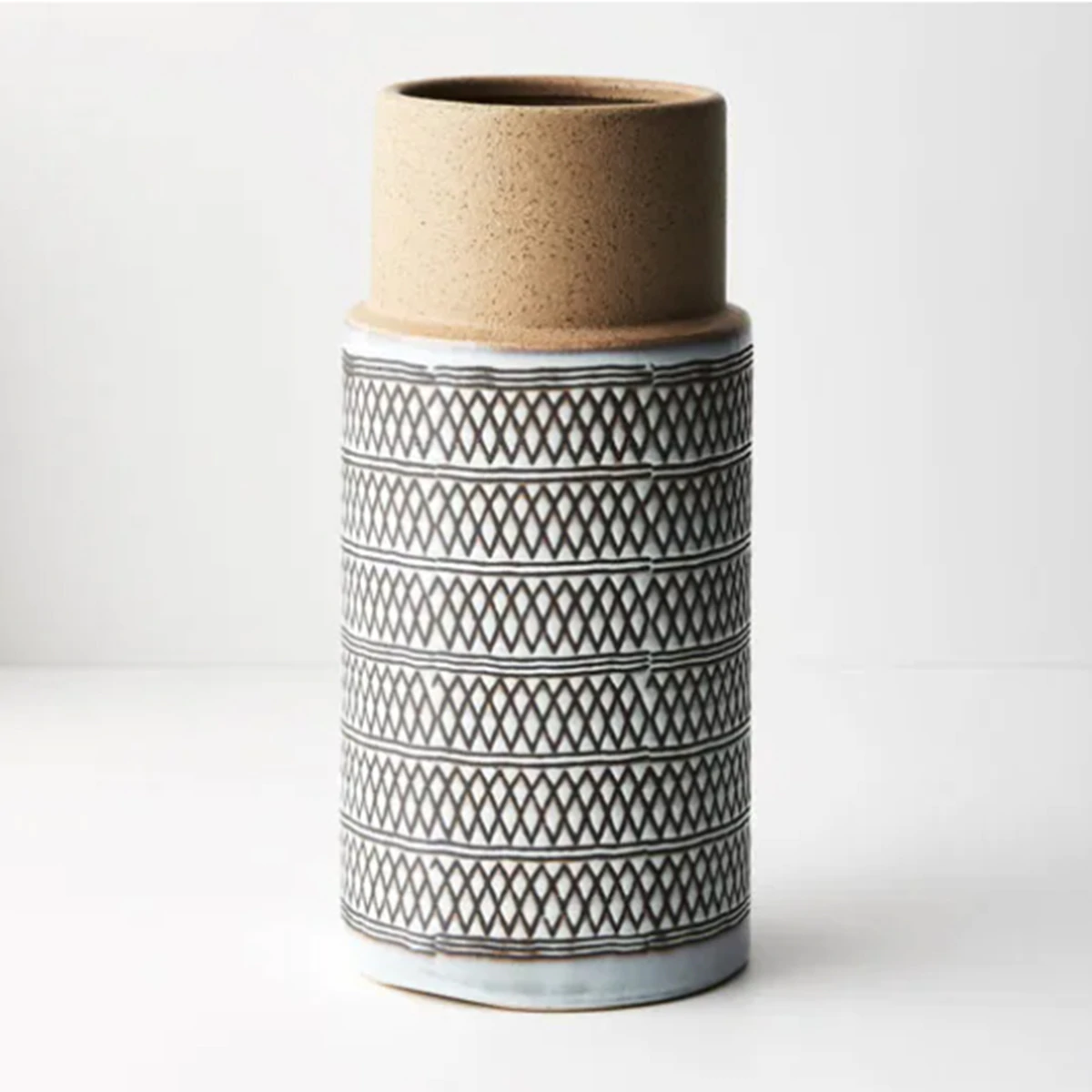 Ceramic Archer Vase (24cmH x 12cmD) - White