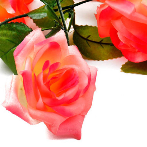 Artificial Silk Flower Rose Garland - Ombre Pink