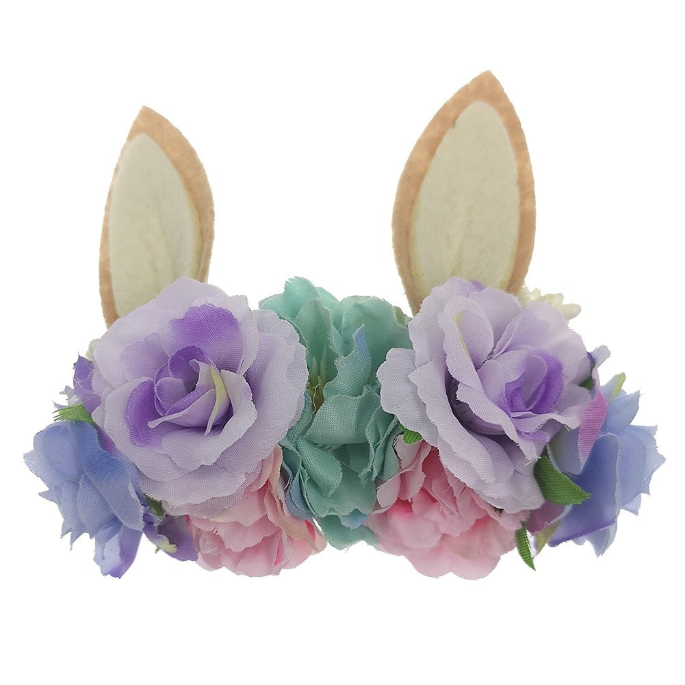 Easter Holiday Bunny Rabbit Floral Baby Girls Headband - Lavender (Style 2)
