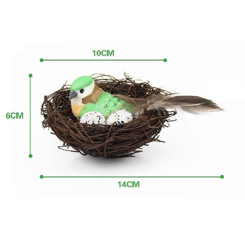 Natural Easter Premium Vine Bird Nest with Birds & Eggs - Assorted Colours (Style 2)