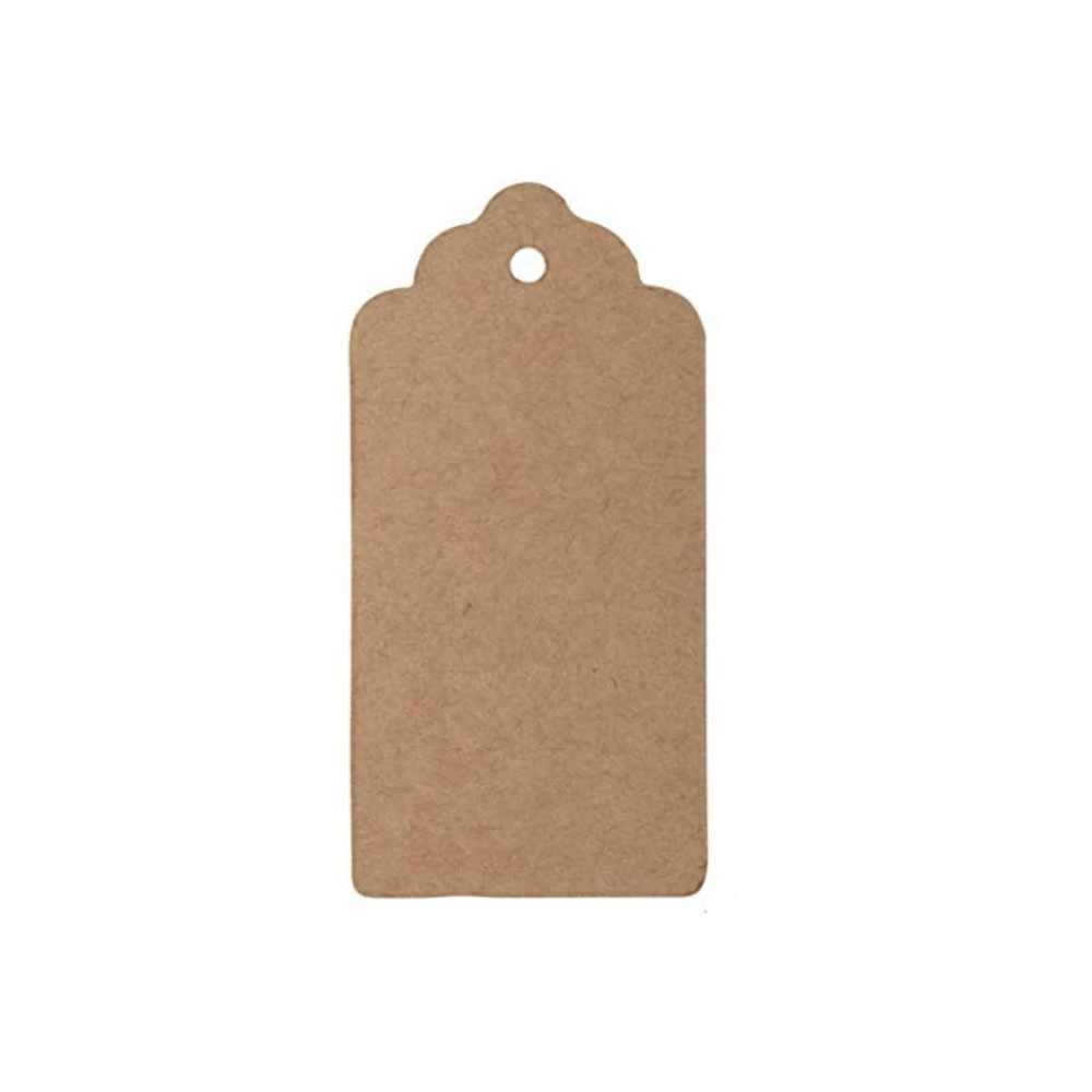 Natural Brown Rustic Scalloped Edge Paper Price/Gift Tags x 100pcs