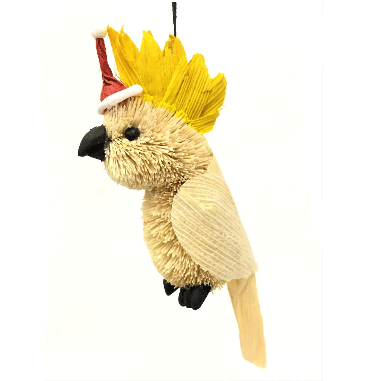 Christmas Tree Ornament Decoration Australian Native - Cockatoo with Santa Hat