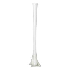 Eiffel Tower Glass Wedding Vase 16" (40cm) - White