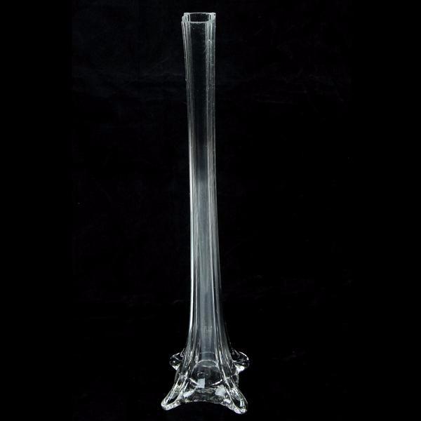 Eiffel Tower Glass Wedding Vase 16" (40cm) - Clear