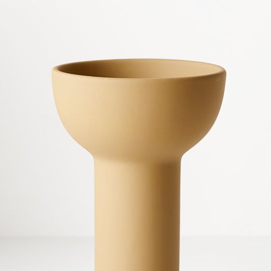 Ceramic Lucena Pot (17cmDx28cmH) - Mustard