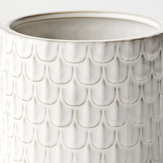 Ceramic Tivana Pot (13.5cmH x 14.7cmD) - Ivory