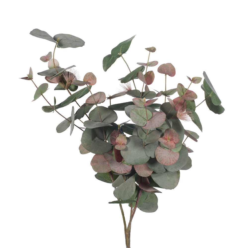Artificial Australian Native Silk Flowering Eucalyptus Spinning Gum Greenery BUSH - Pink Grey (STYLE 5)