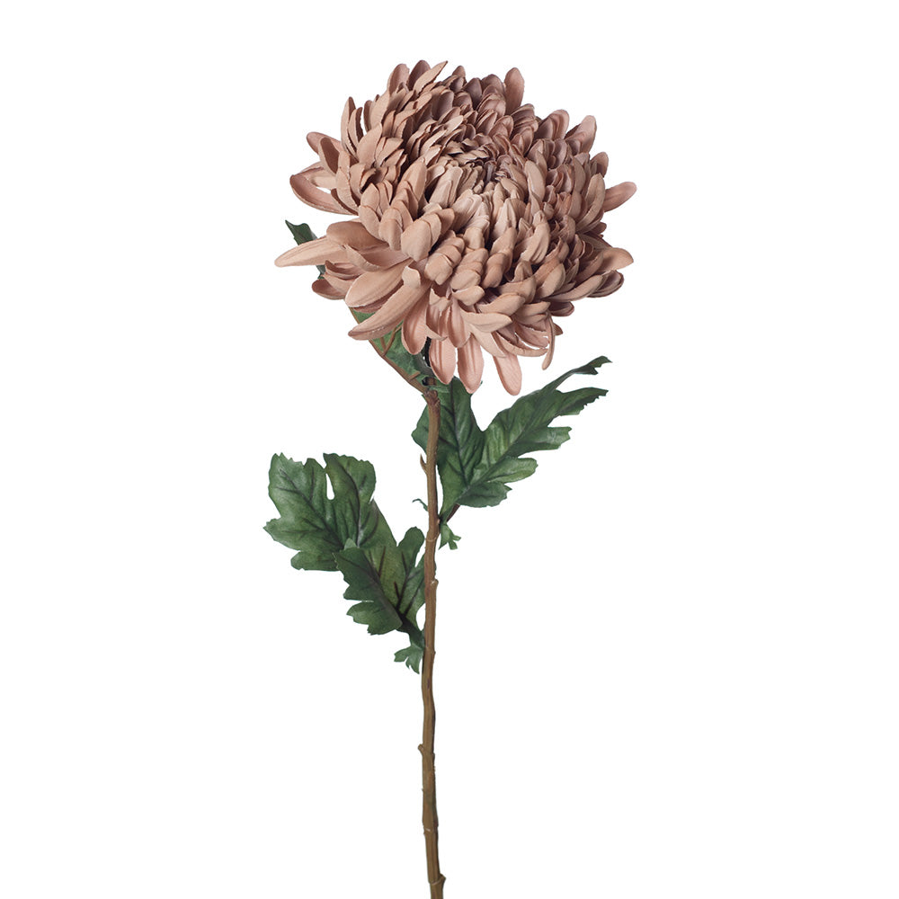 Artificial Silk Chrysanthemum Flower Stem - Coffee