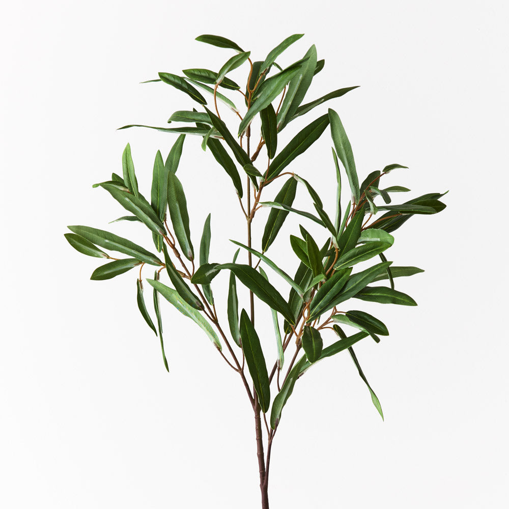 Artificial Silk Olive Leaf Spray - Green