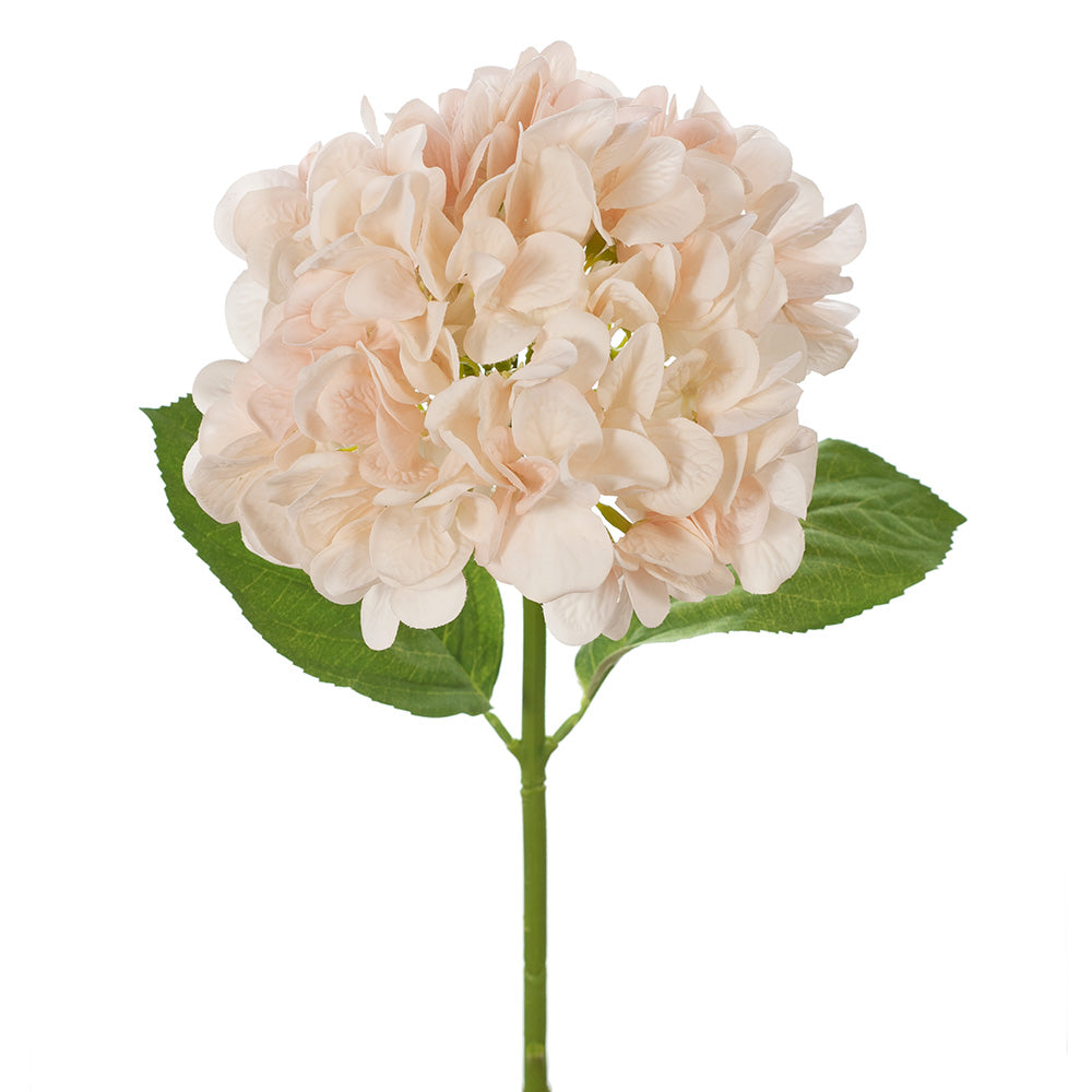 Artificial Silk Hydrangea Flower Stem - Soft Pink