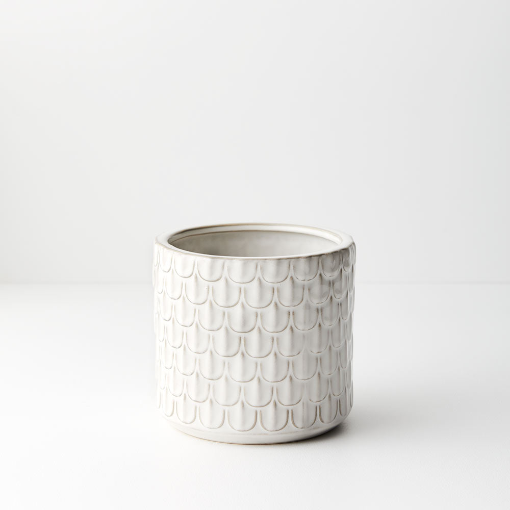 Ceramic Tivana Pot (13.5cmH x 14.7cmD) - Ivory