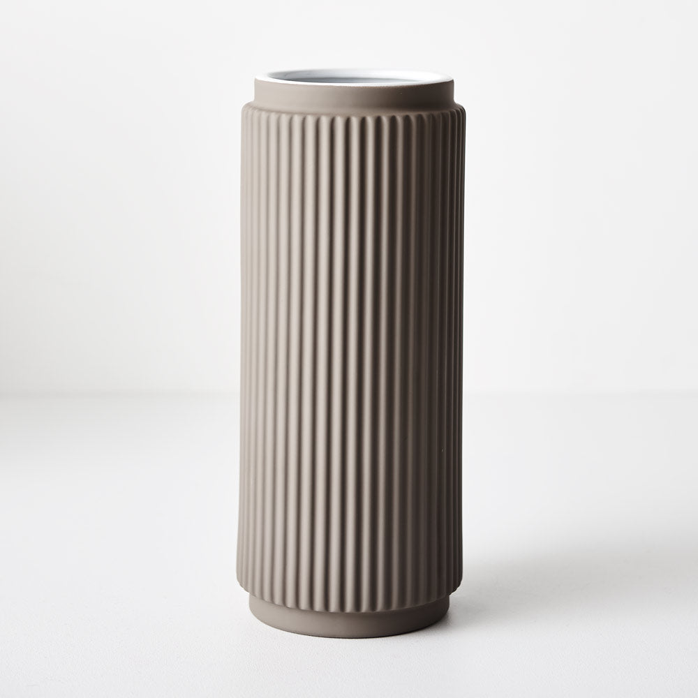Ceramic Vase Culotta (30cmHx12.5cmD) - Grey
