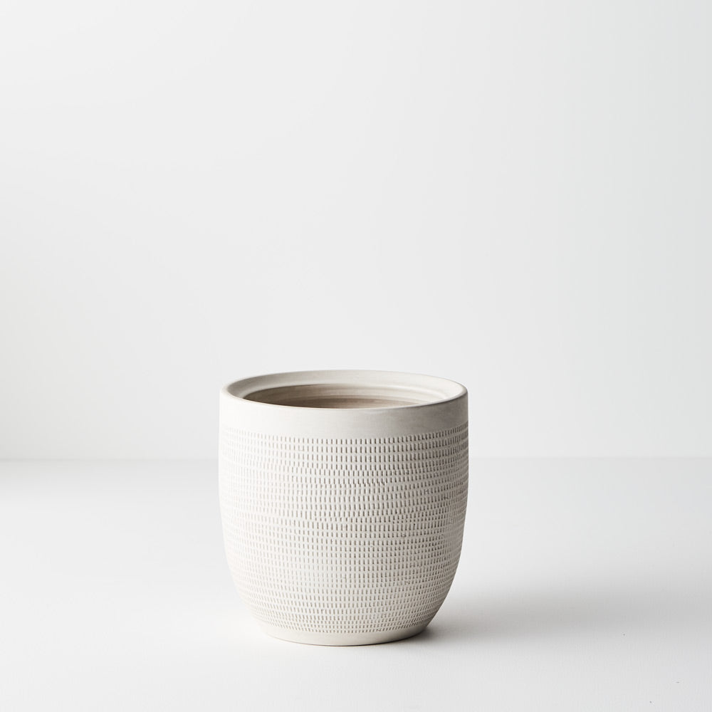 Ceramic Sondra Pot (16cmH x 16cmD) - White