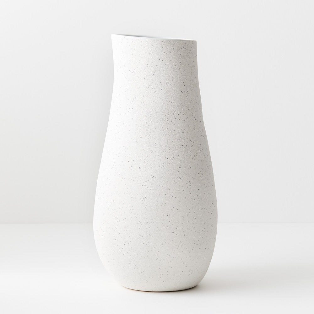Ceramic Mona Vase (34.5cmH x 17cmdD) - White
