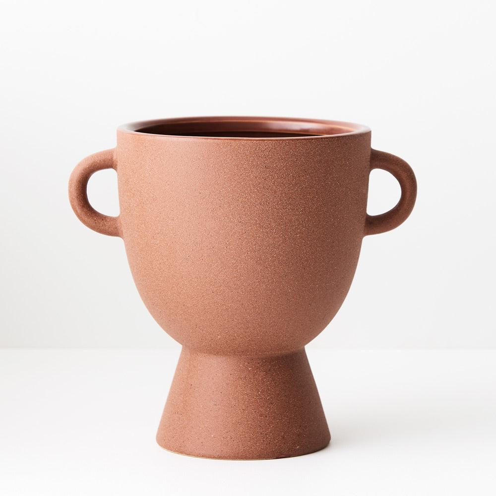 Ceramic Mona Vase (18cmH x 19.5cmD) - Gingerbread