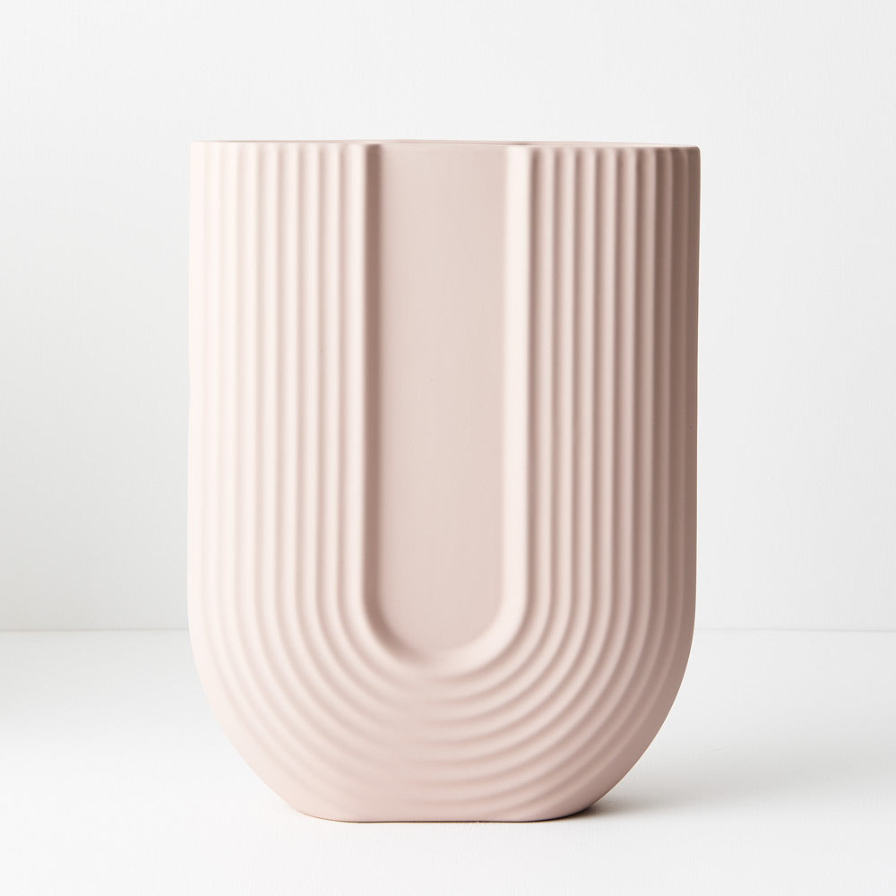 Ceramic Harpio Vase (23cmL x 30cmH) - Light Pink