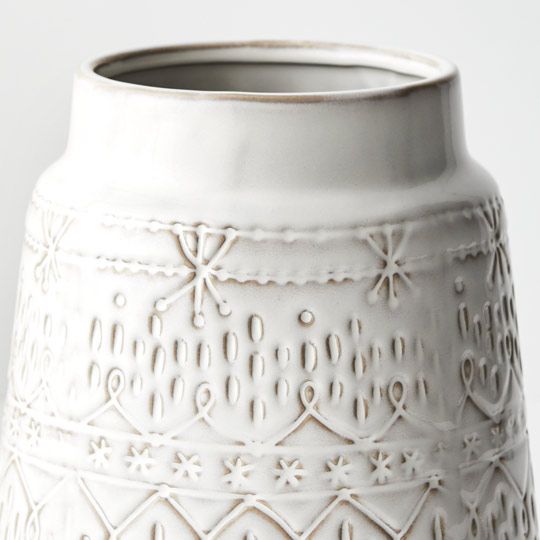 Ceramic Gabriella Vase (23cmH x 18cmD) - White