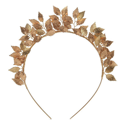Leaf Metal Racewear Grecian Headpiece Headband - Rose Gold (Style 1)