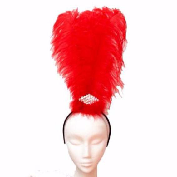 Ostrich Feather Drab Rio Showgirl Costume Headdress