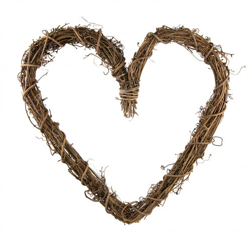 Natural Thick Grapevine Wreath Hoop Heart - 20cm Small HEART