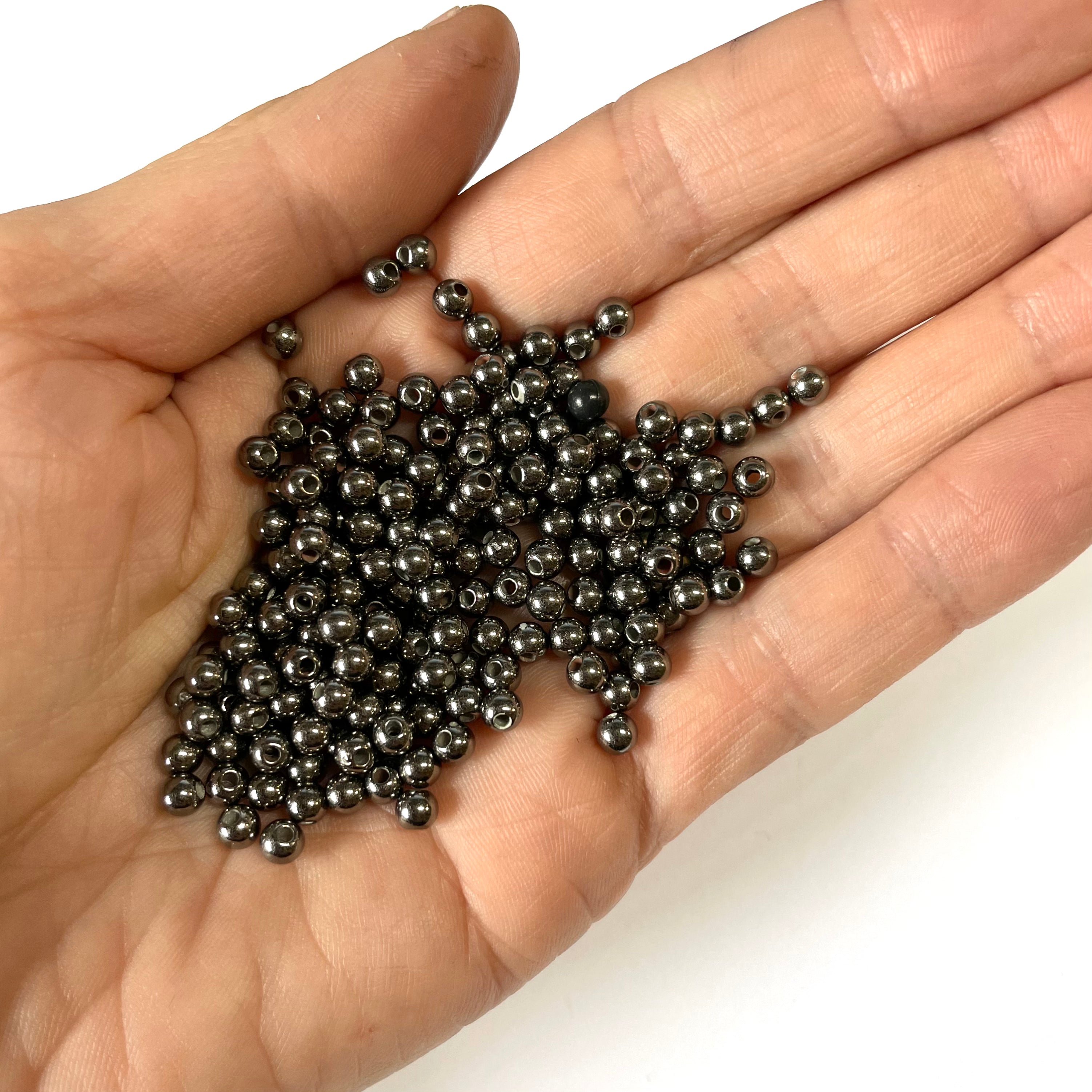 Spacer Beads Plastic 4mm x 10 pcs - Gun Black
