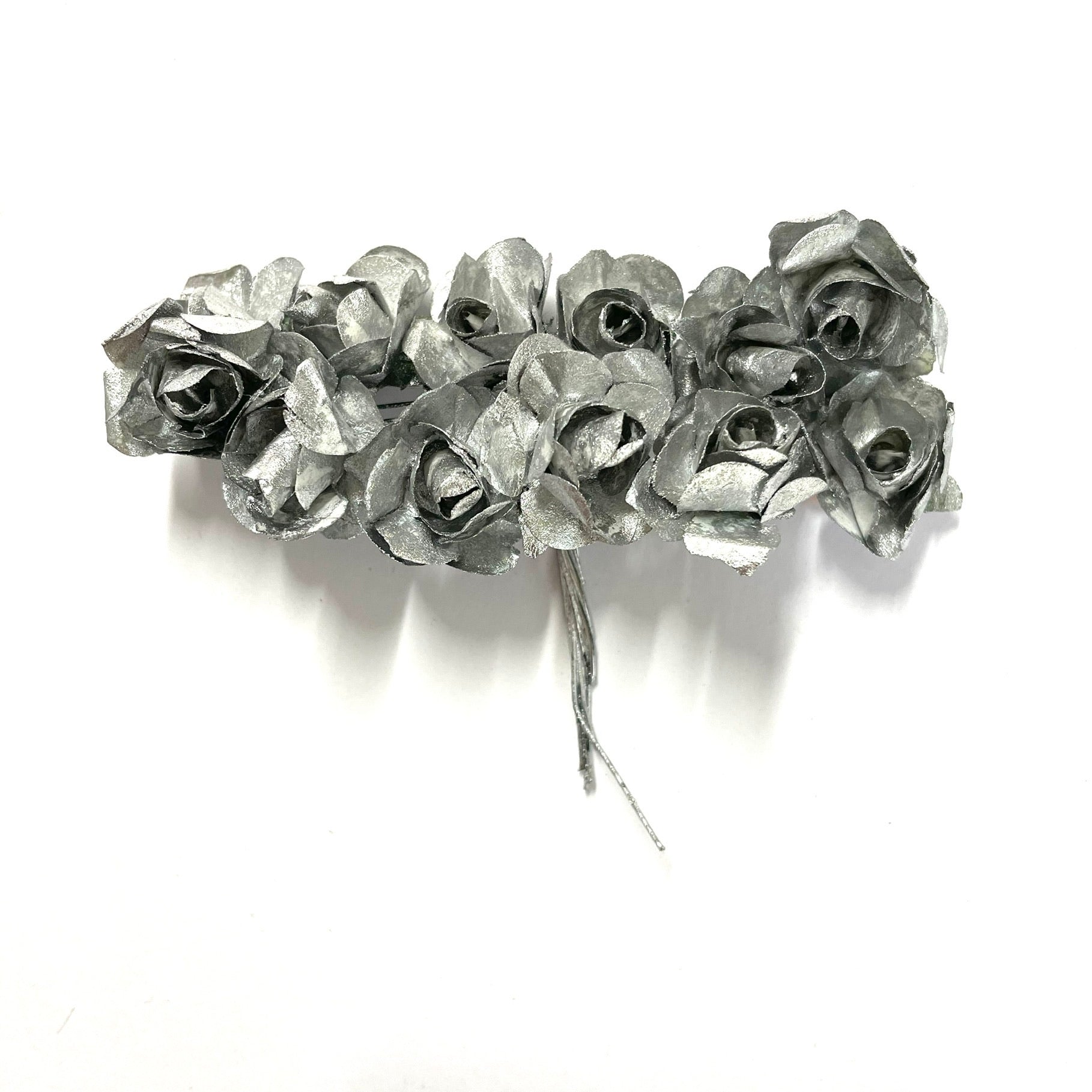 Artificial Rose Flower Pick Style 2 - Metallic Silver