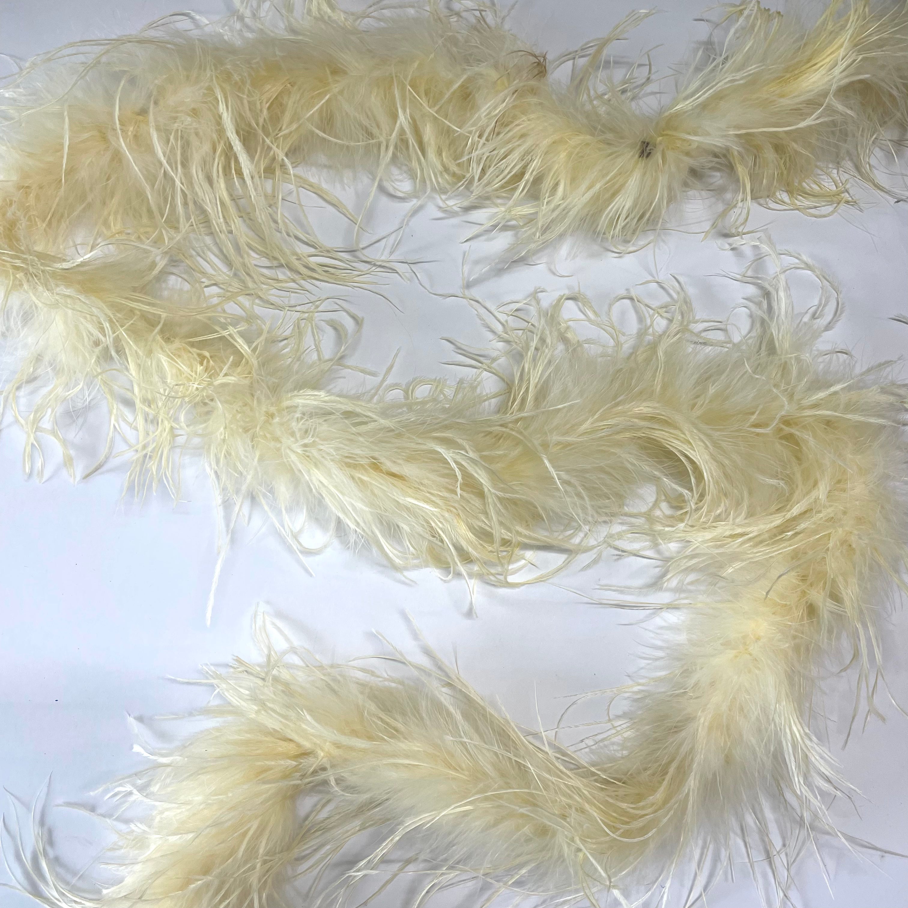 Ostrich & Marabou Feather Boa - Cream