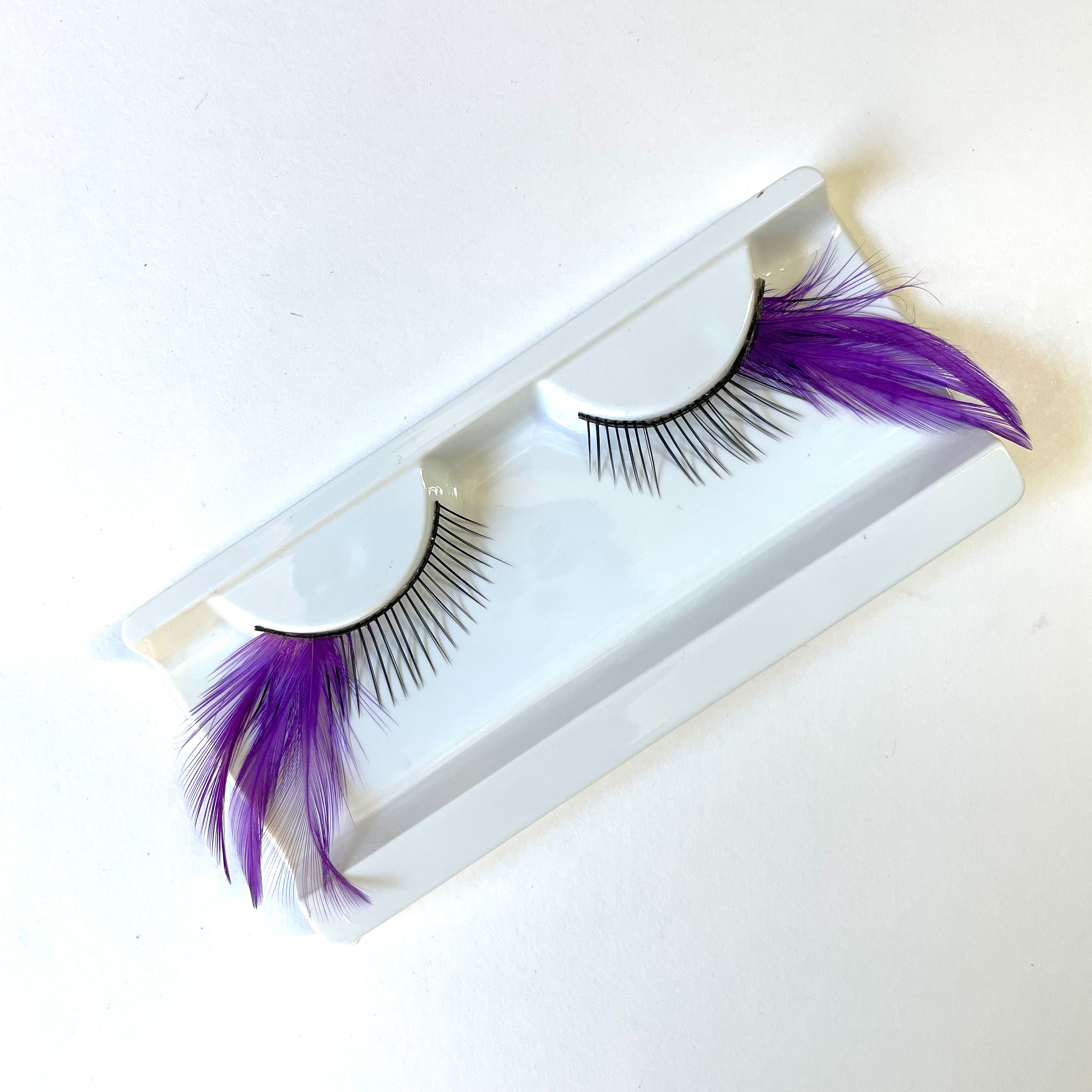 SIDE Long Feather Eyelashes - Purple