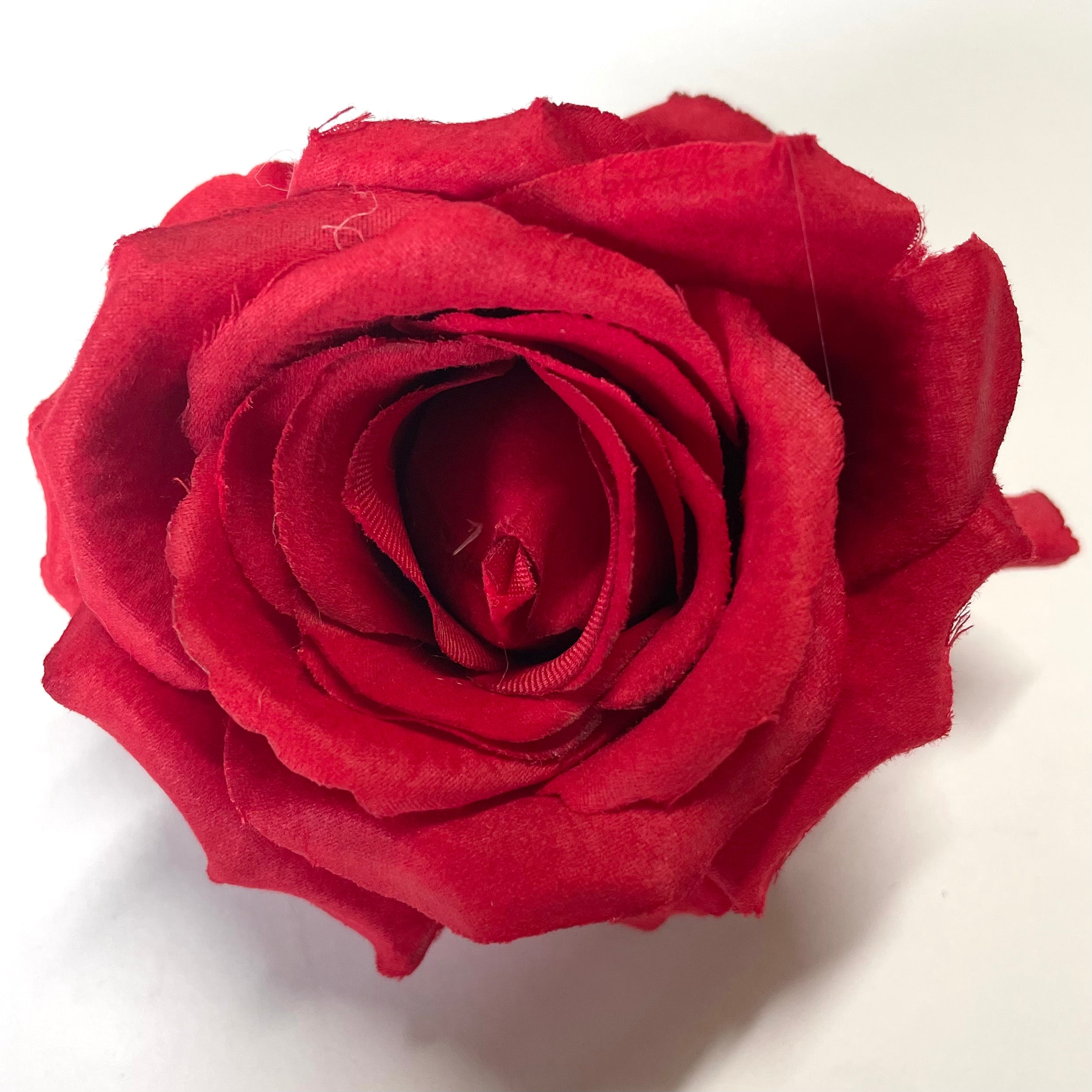 Artificial Silk Flower Head - Red Rose Style 119 - 1pc