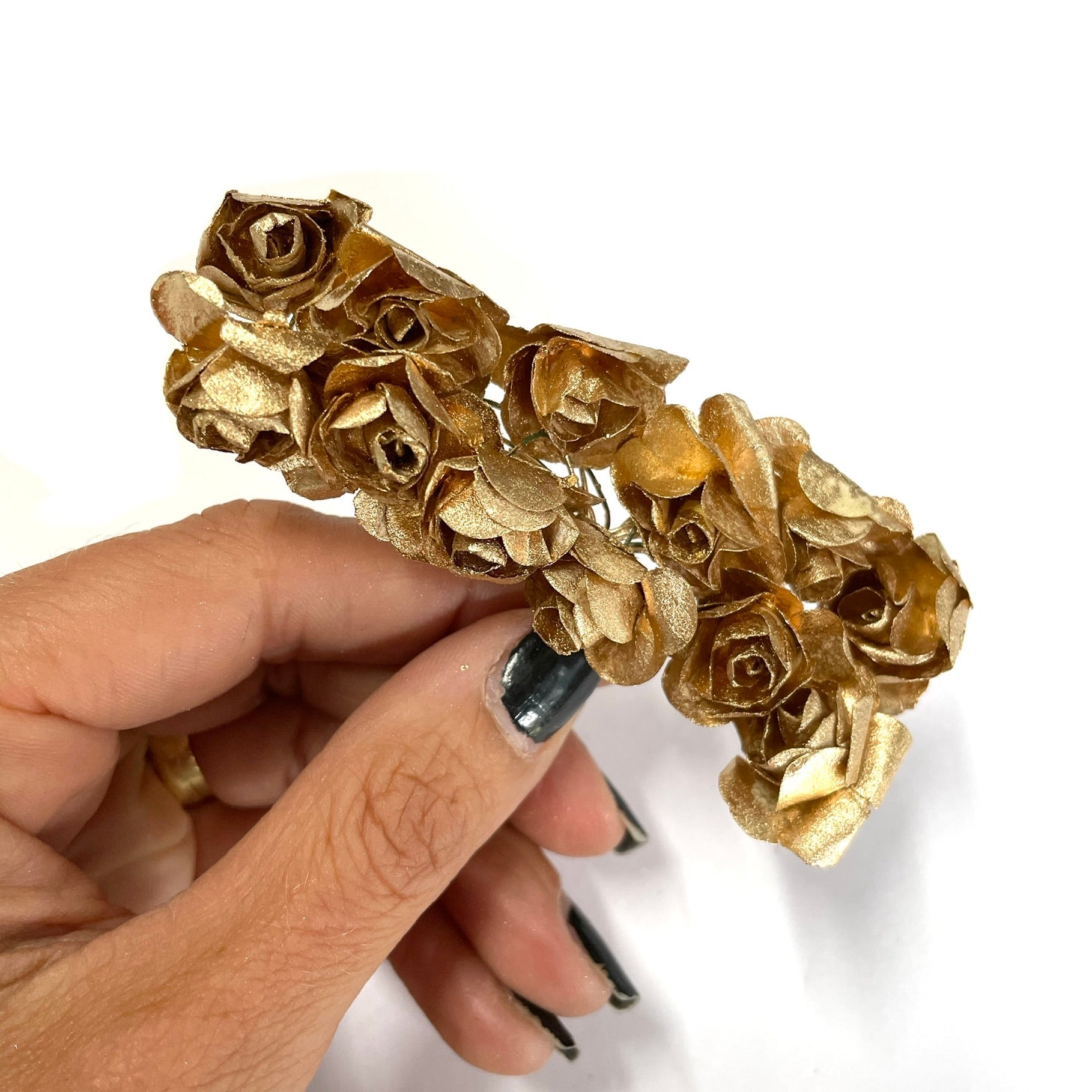 Artificial Rose Flower Pick Style 2 - Metallic Gold