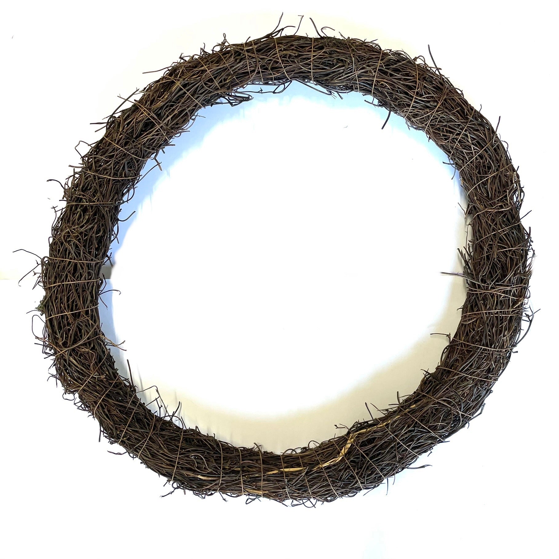 Natural Thick GRAPEVINE AND TWIG Christmas Wreath Hoop Large 12" (30cm) CIRCLE (Style 2)