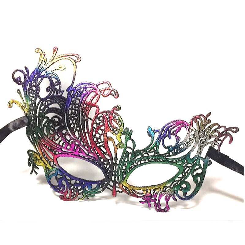 Women Lace Sexy Elegant Masquerade Ball Party Mask - Rainbow (Style 1)