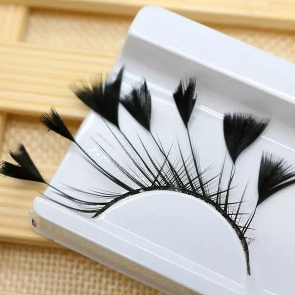 Triangle Tipped Feather Eyelashes - Black – Feather.com.au