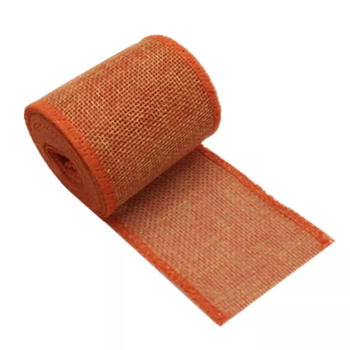 Hessian Jute Burlap Fibre Fabric 6cm Wide x 3 mtrs - Orange