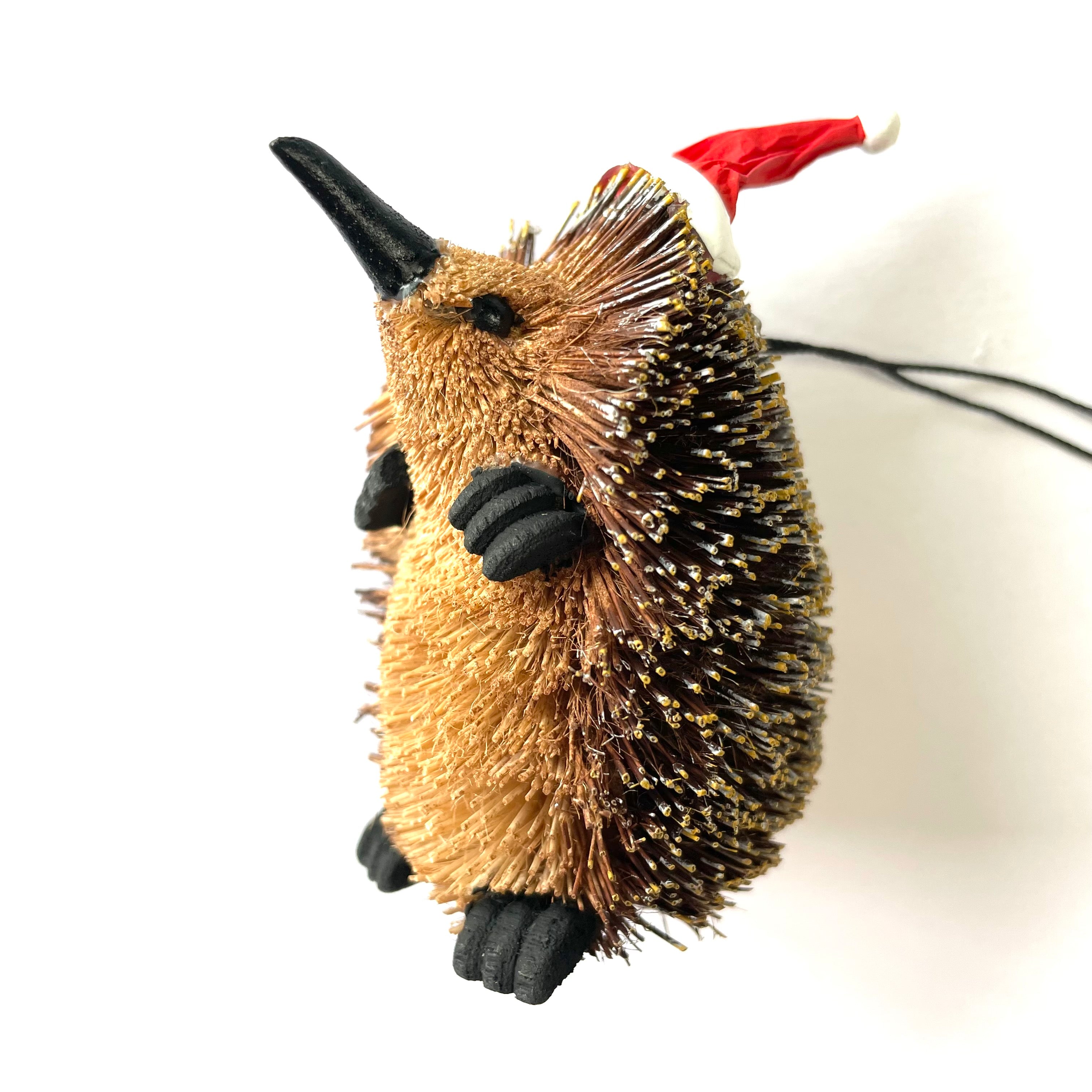 Christmas Tree Ornament Decoration Australian Native - Echidna with Santa Hat