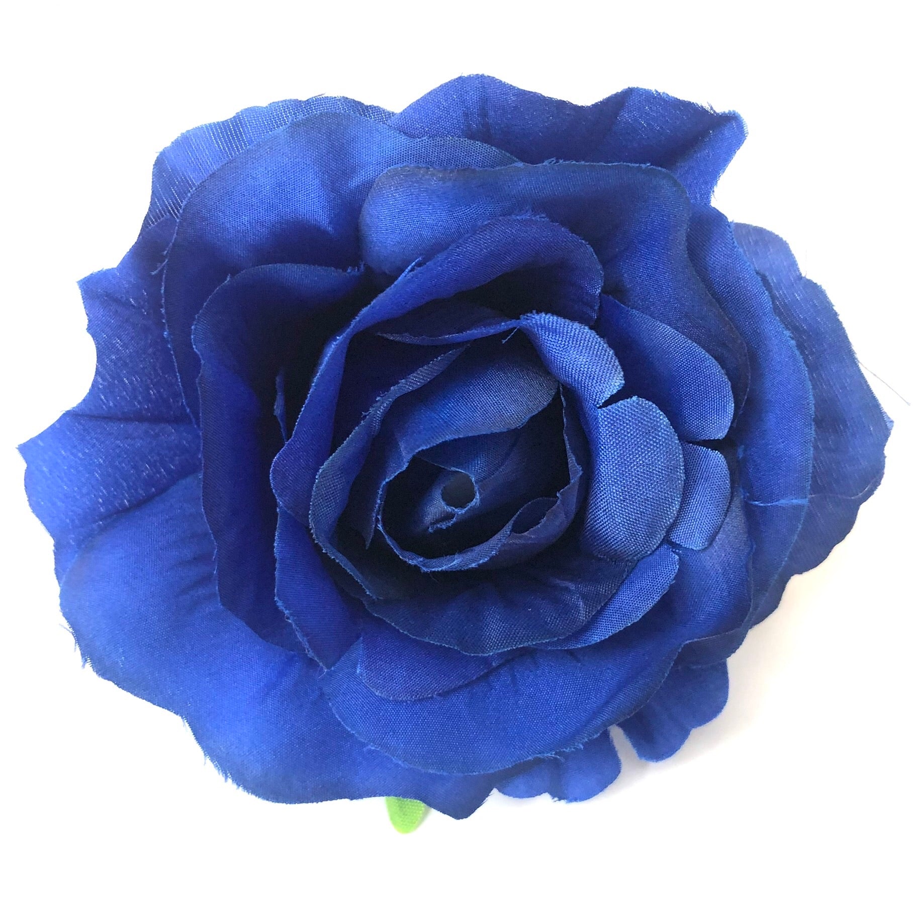 Artificial Silk Flower Head - Royal Blue Rose Style 117 - 1pc