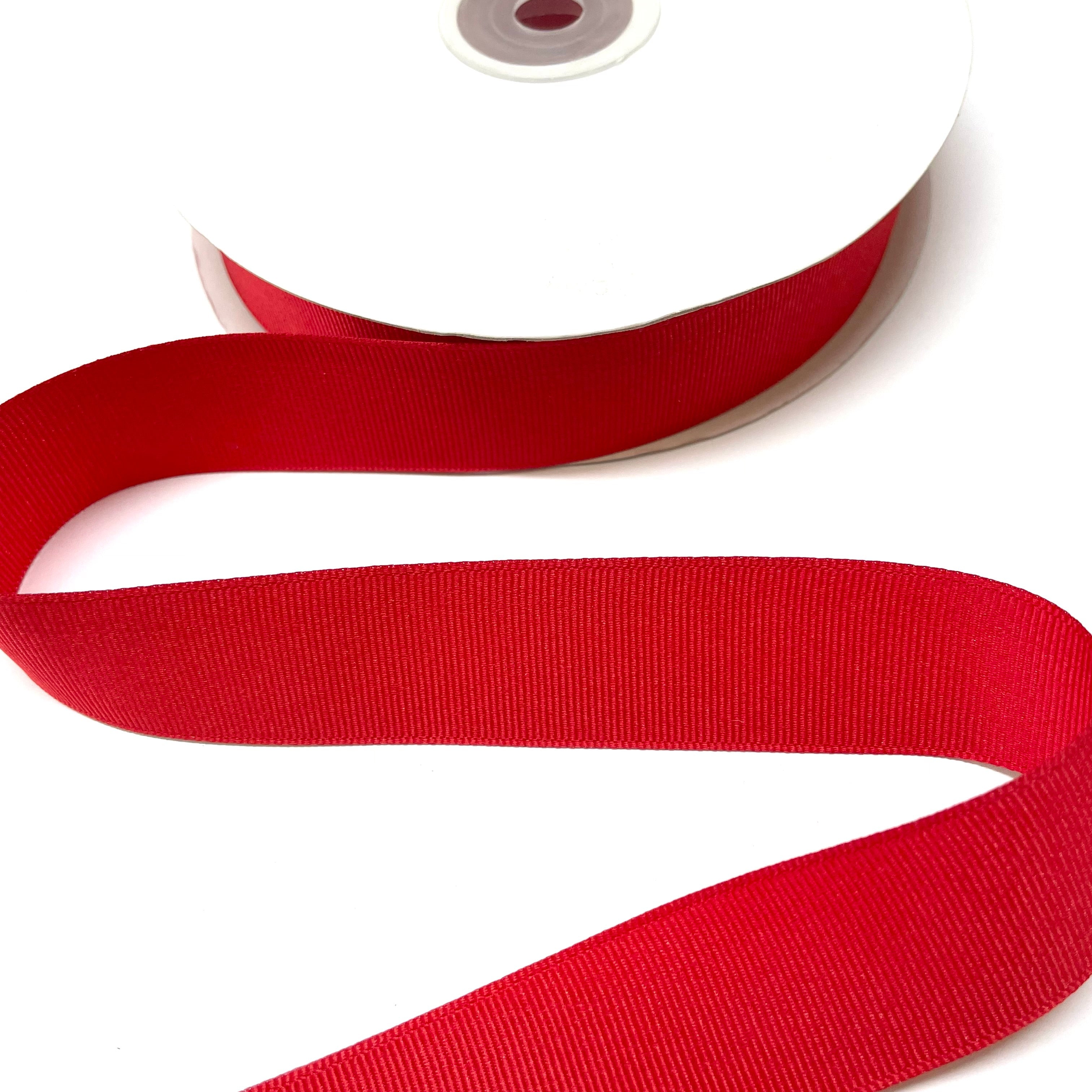 Grosgrain Plain 25mm Ribbon 25 Yard Spool - Red
