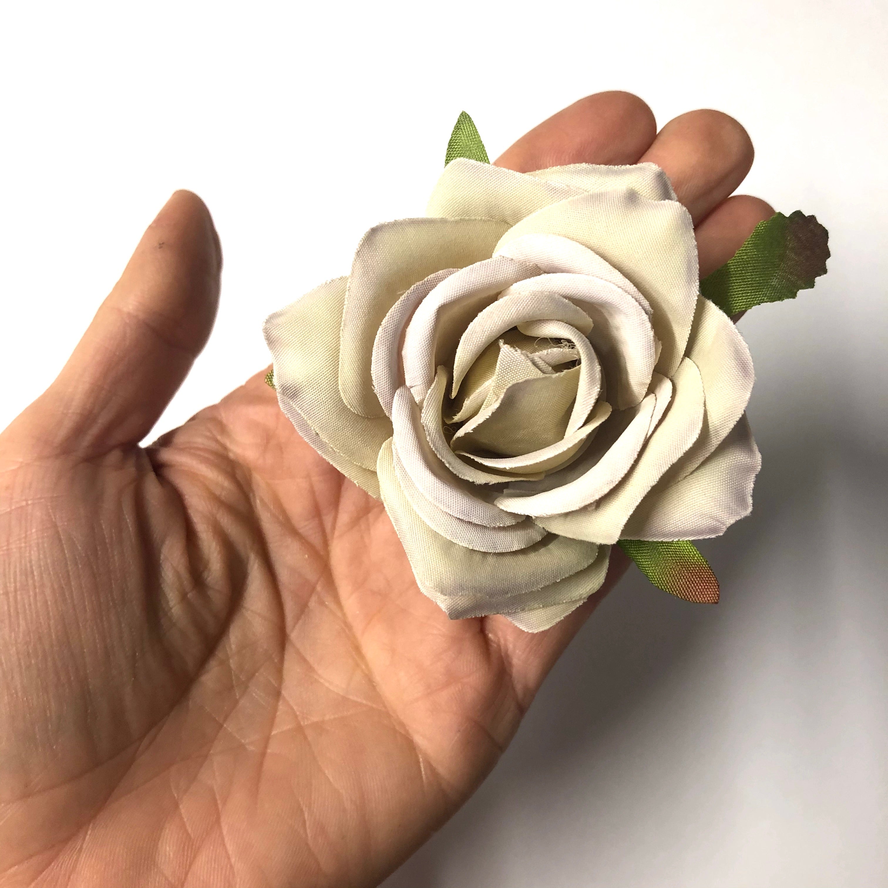 Artificial Silk Flower Heads - Vintage Mauve Rose Style 23 - 1pc